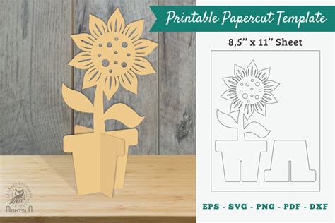 Sunflower Printable cut Template