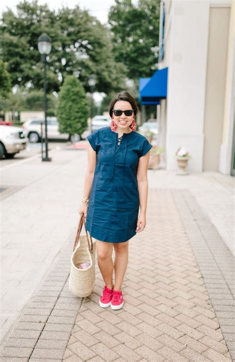 Navy Lace Up Shirtdress Adored By Alex Fashion Outfits Preppy