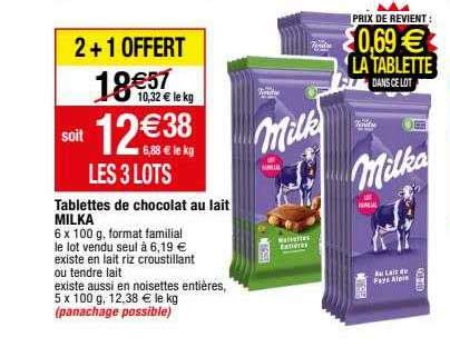 Promo Tablettes De Chocolat Au Lait Milka Chez Migros France