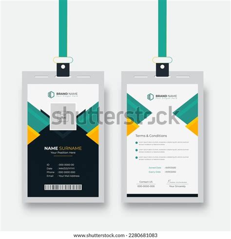 Modern Creative Id Card Layout Abstract Stock Vector Royalty Free