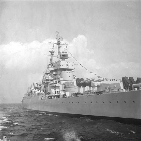 2100 X 2087 Battleship Jean Bart At Sea During Her May 1955 Maiden