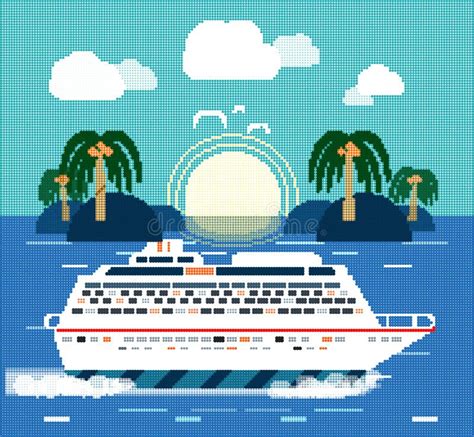 Cruise Ship Water Tourism Stock Vector Illustration Of Large 53427495