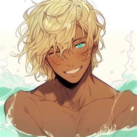 A Man With Blonde Hair And Blue Eyes In The Water