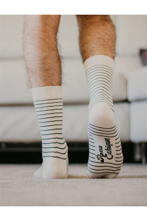 Chaussettes rayées marinière Peau Ethique en coton biologique