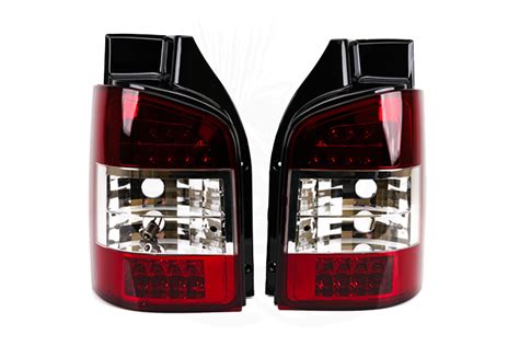 VW T5 VW T5 1 Red Clear LED Rear Lights Vee Dub