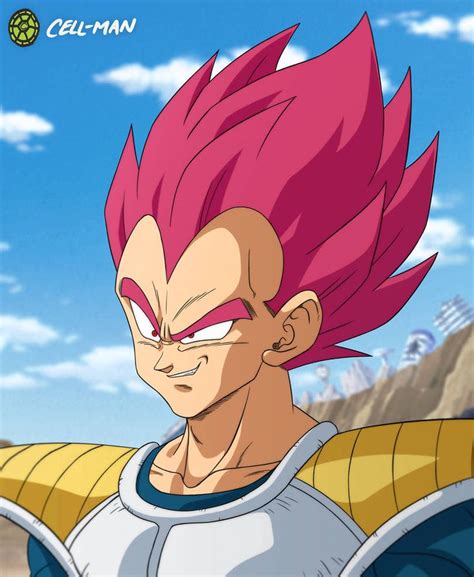 the dragon ball character is wearing pink hair and has his eyes closed ...