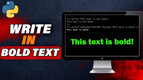 How To Write Bold Text In Python Quick Easy YouTube