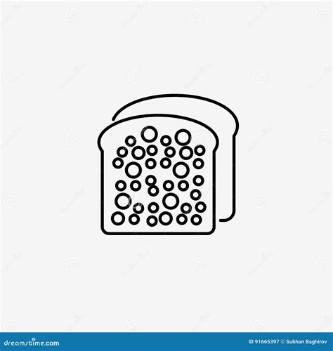 Icono Plano Simple Del Ejemplo Del Vector Del Pan De La Tostada