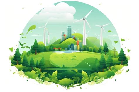 Premium Vector | Green environment vector illustration style