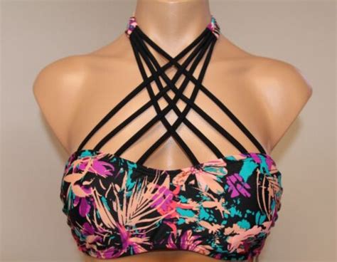 New Hula Honey Swimsuit Bikini Bra Top Sz M Macrame BKMLT EBay