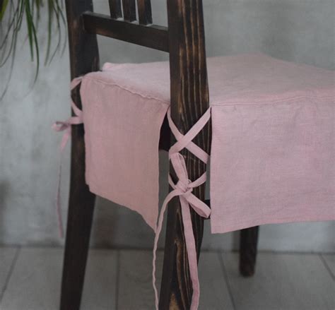 Custom Dining Chair Cover With Skirt in Dusty Pink Handmade - Etsy