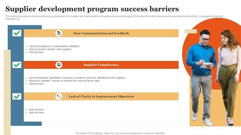 Supplier Development Program Success Barriers PPT Presentation 