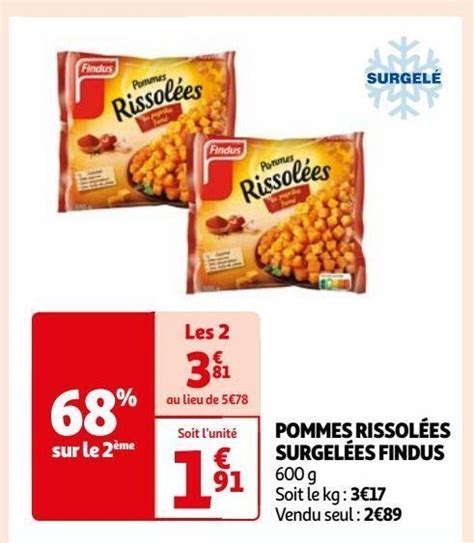 Promo Pommes Rissol Es Surgel Es Findus Chez Auchan