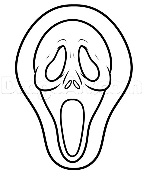 Drawing The Scream Mask Easy Step By Step Halloween Seasonal