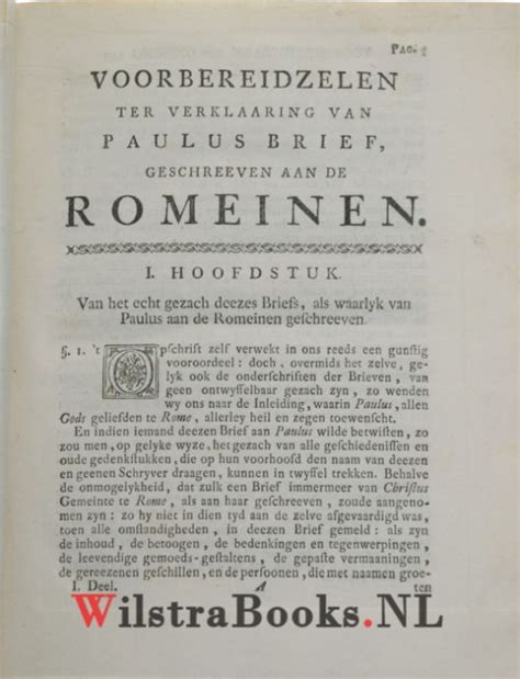 Paulus Brief Aan De Romeinen Geopend Ontleed Verklaard En Tot Zyn