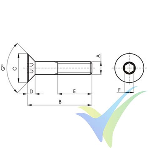 Tornillo M4x10 Cabeza Avellanada Allen Inoxidable A2 DIN 7991 1 Ud