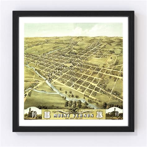 Vintage Map of Mount Vernon, Ohio 1870 by Ted's Vintage Art