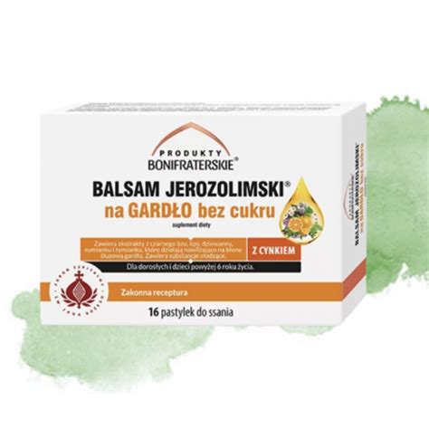 Balsam Jerozolimski Na Gard O Bez Cukru Z Cynkiem Produkty Bonifraterskie