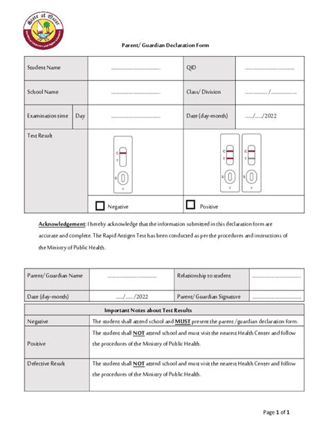 Fillable Online Parent / Guardian Declaration Forms to Prove a Childs ... Fax Email Print ...