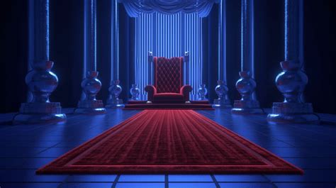 Impressive Entrance Blue Carpet Barriers And Velvet Ropes Leading To A