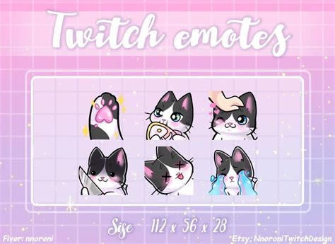 1 set ANIMATED White Black Cat - twitch emotes / twitch emotes/ kawaii ...