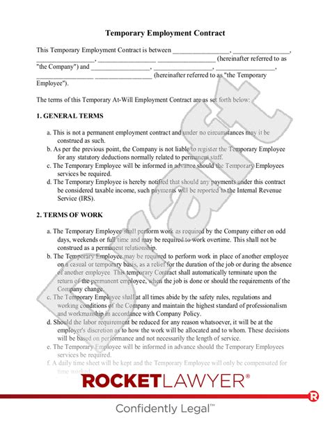 MAKE YOUR FREE Temporary Employment Contract Temporary Employment