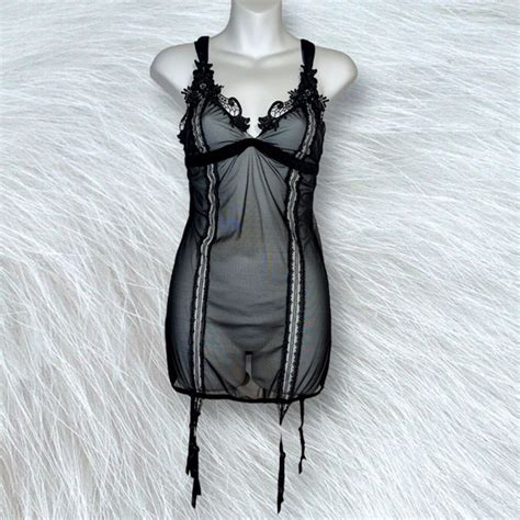 Fashion Nova Intimates Sleepwear Fashion Nova Ruched Back Floral Lace Sexy Lingerie Garter