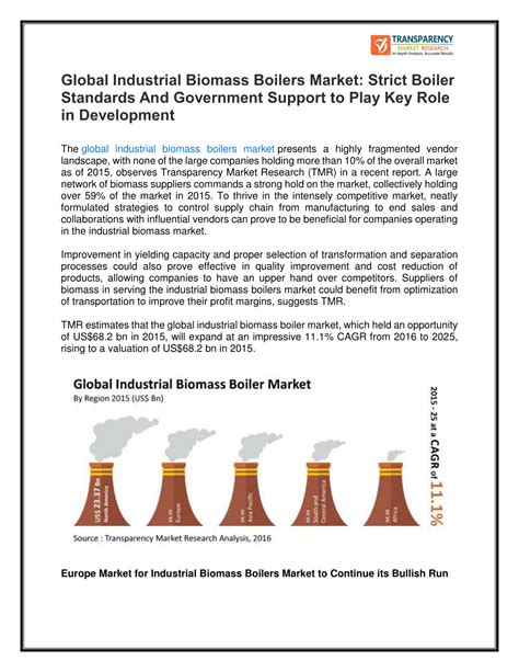 PPT GLOBAL INDUSTRIAL BIOMASS BOILERS MARKET STRICT BOILER STANDARDS