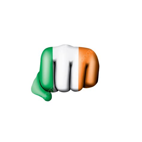 Irlanda Bandera Y Mano Sobre Fondo Blanco PNG Vector Patriótico