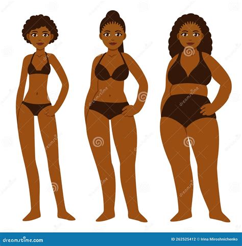 Black Women Body Types Illustration Stock Vector - Illustration of