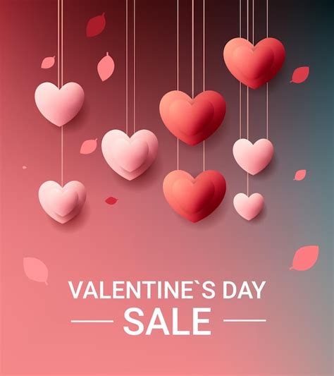 Premium Vector Paper Cut Hearts Happy Valentine Day Shopping Poster