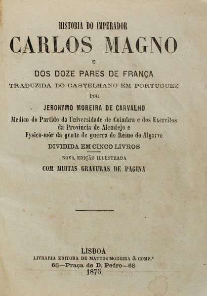 HISTÓRIA DO IMPERADOR CARLOS MAGNO E DOS DOZE PARES DE FRANÇA Barnebys