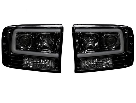 Recon Smoked Black DRL Projector Headlights 264192BKC RealTruck