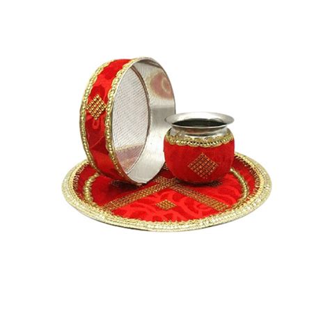 Buy Spiritual World Karva Chauth Thali Cum Diwali Arti Thali Puja Pooja