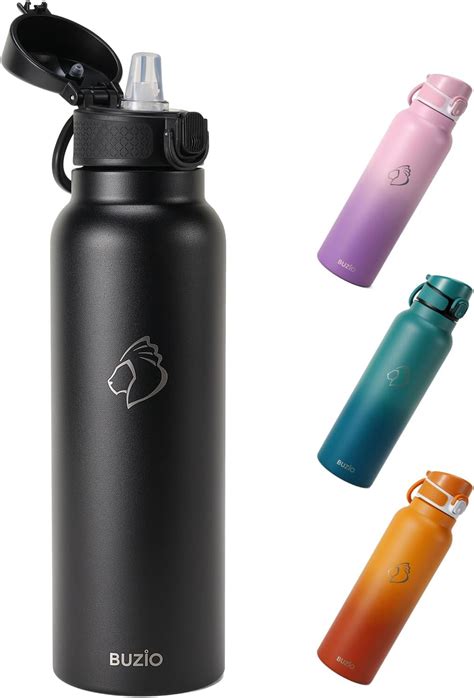 Amazon Oz Insulated Water Bottle With Straw Lid Buzio Vacuum