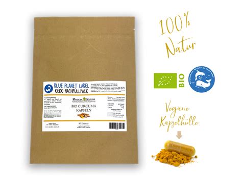 BIO Curcuma Kurkuma ÖKO Nachfüllpack mit 60 Kapseln 400mg Curcumin