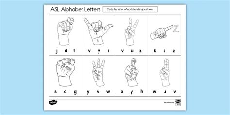 ASL Alphabet Letters S-Z Activity (teacher made) - Twinkl - Worksheets ...