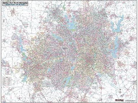 Dallas - Fort Worth Metroplex Detailed Regional Wall Map w/ZIP Codes ...