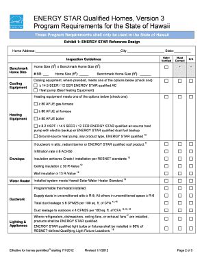 Fillable Online Energystar ENERGY STAR Qualififed Homes Version 3