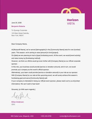 Free Sponsorship Letter Templates Venngage