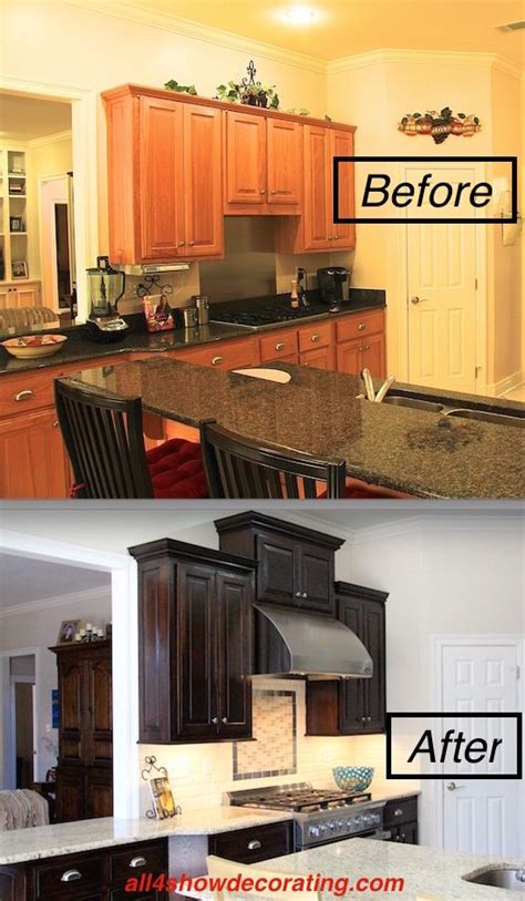 Honey Oak Cabinets Re Stained With Java Gel Stain Stained Kitchen