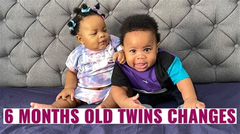 6 MONTHS TWIN BABIES CHANGES CRAWLING SITTING STANDING TAKING