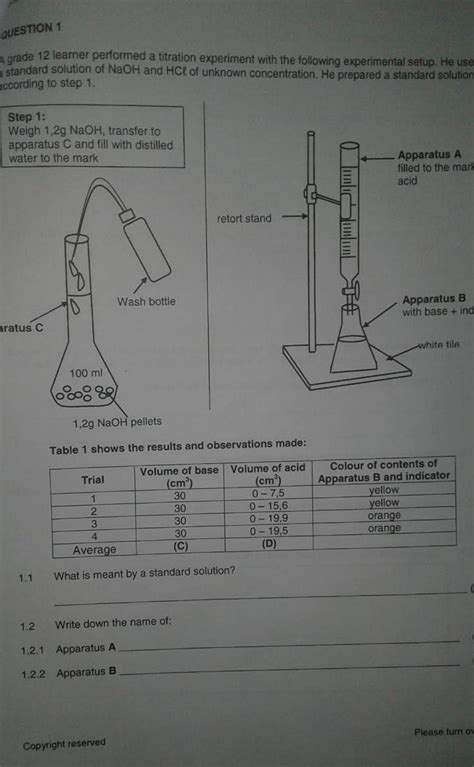 Solved Question A Grade Learner Performed A Titration Chegg