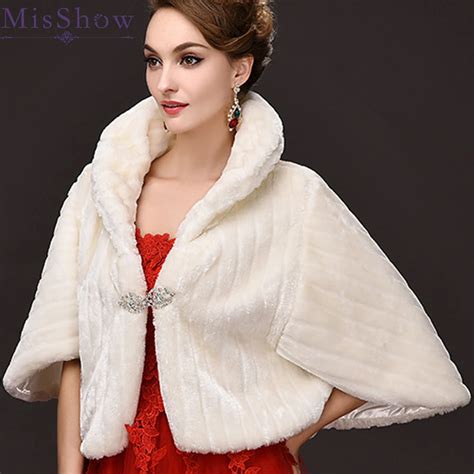 Hot Sale Winter Warm Bridal Fur Wraps Wedding Bolero Cheap Bridal Shawl