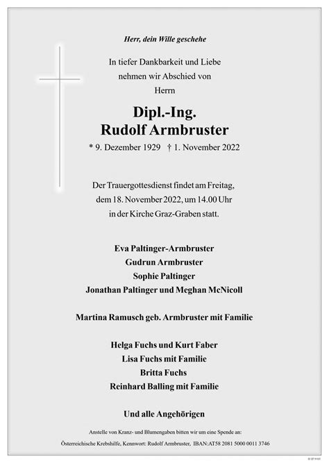 Parte F R Dipl Ing Rudolf Armbruster Pax Requiem