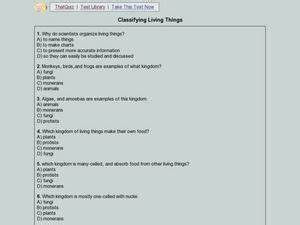 Classifying Living Things 5th - 6th Grade Worksheet | Lesson Planet