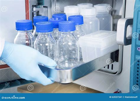 Glass And Plastic Bottles In Autoclave For Sterilising Inside Stock