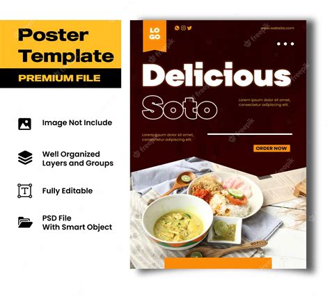 Premium Psd Delicious Soto Asian Food Poster Template Poster Food