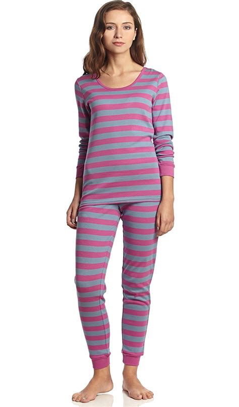 Leveret Leveret Womens Fitted Striped Pajama 100 Cotton Xs Xl