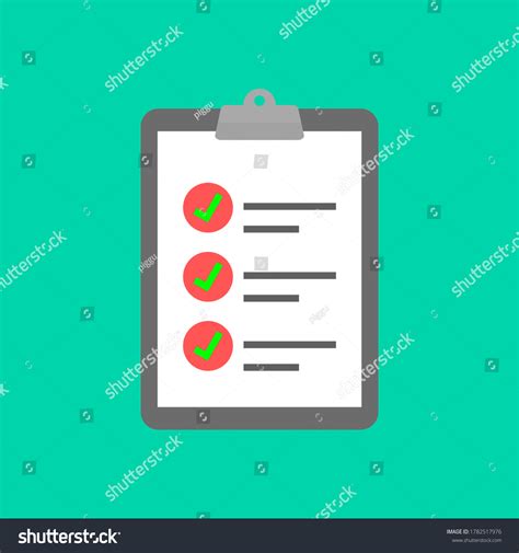 Vektor Stok Checklist Icon Clipboard Green Check Mark Tanpa Royalti